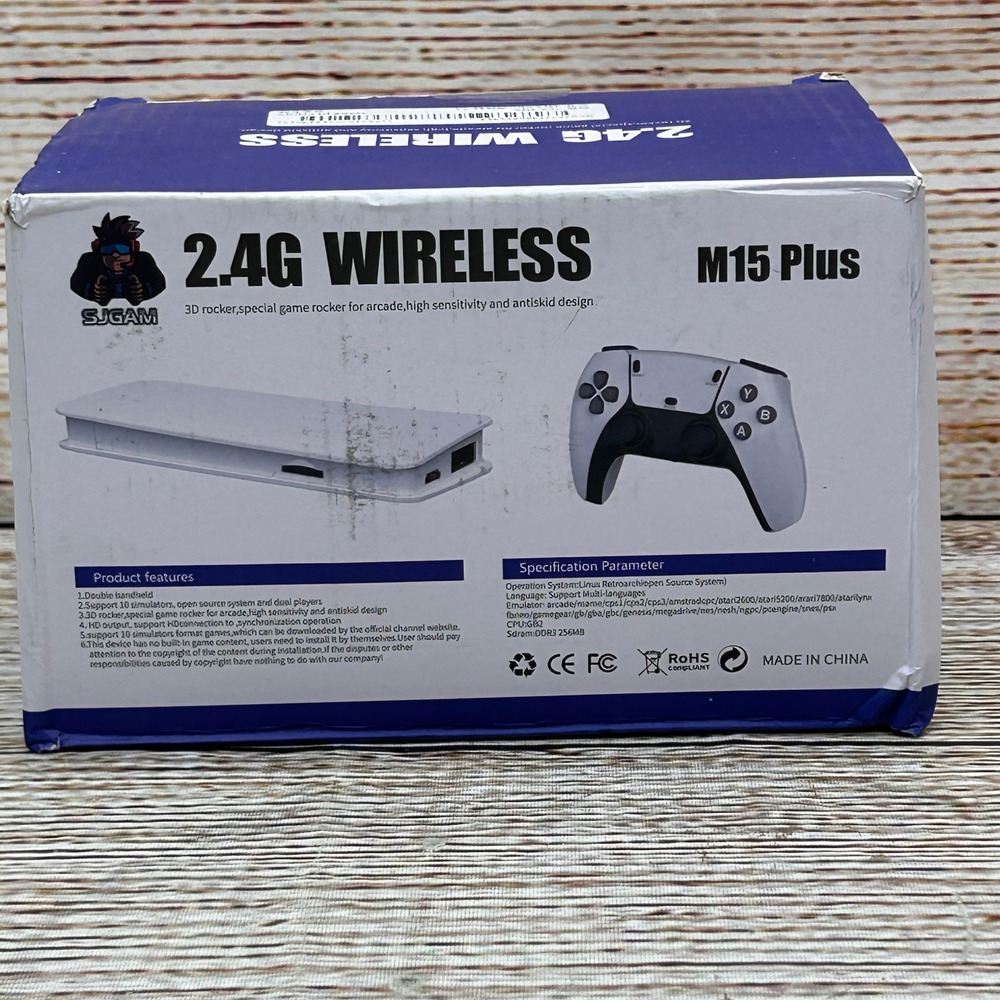 SJGAM M15‎ Plus 2.4G Wireless Retro Game Console Stick HD Output Dual Controller